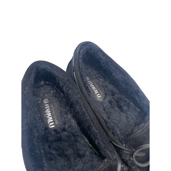 Makalu Slippers Size 10 Black Suede Moccasin Style Womens Slip On - Picture 4 of 6